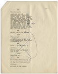 Moe Howard's Signed 15pp. Script From a Scene in a Stooges Movie With Shemp, Hand-Annotated by Moe for Curly Joe Instead -- Likely Edited for a Charity Performance -- 8.5'' x 11'', Very Good